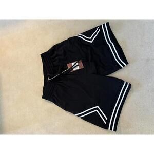 Size small Mitchell & Ness Black Athletic Shorts with White Stripes